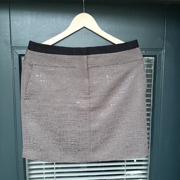 Ann Taylor Loft Brown Tones Skirt Front Zipper Size 8 - Picture 10 of 14